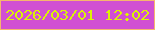 文字の大きさ：2、枠の色：f6b66e、背景の色：d150d3、文字の色：dbf305 無料ブログパーツのブログ時計