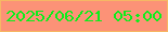 文字の大きさ：2、枠の色：f6b764、背景の色：fc9277、文字の色：0bef1b 無料ブログパーツのブログ時計