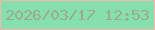 文字の大きさ：5、枠の色：f6b9a8、背景の色：86e0ad、文字の色：9caa91 無料ブログパーツのブログ時計