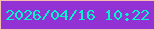文字の大きさ：1、枠の色：f6bdb2、背景の色：9231d4、文字の色：03f4cf 無料ブログパーツのブログ時計