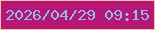 文字の大きさ：3、枠の色：f6c0a7、背景の色：b71774、文字の色：93b9f7 無料ブログパーツのブログ時計