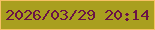 文字の大きさ：3、枠の色：f6c166、背景の色：a99f1f、文字の色：6a1346 無料ブログパーツのブログ時計