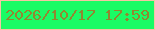 文字の大きさ：1、枠の色：f6c4a3、背景の色：1afb65、文字の色：938631 無料ブログパーツのブログ時計