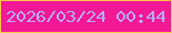 文字の大きさ：5、枠の色：f6c548、背景の色：f21896、文字の色：bbacf6 無料ブログパーツのブログ時計