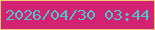 文字の大きさ：3、枠の色：f6c775、背景の色：d32271、文字の色：4ac5ce 無料ブログパーツのブログ時計