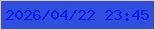 文字の大きさ：5、枠の色：f6c894、背景の色：2f50de、文字の色：021afd 無料ブログパーツのブログ時計