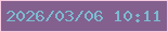 文字の大きさ：5、枠の色：f6cadf、背景の色：83608d、文字の色：7cbbd2 無料ブログパーツのブログ時計
