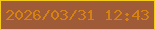 文字の大きさ：2、枠の色：f6cb15、背景の色：9f5b37、文字の色：d68113 無料ブログパーツのブログ時計