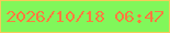 文字の大きさ：2、枠の色：f6cb59、背景の色：81f75a、文字の色：ff7b40 無料ブログパーツのブログ時計