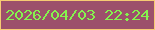 文字の大きさ：2、枠の色：f6cb73、背景の色：9c506b、文字の色：85f34e 無料ブログパーツのブログ時計