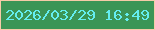 文字の大きさ：3、枠の色：f6cba8、背景の色：3b9556、文字の色：64eef0 無料ブログパーツのブログ時計