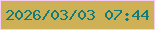 文字の大きさ：2、枠の色：f6cdf5、背景の色：ceb057、文字の色：127c7c 無料ブログパーツのブログ時計
