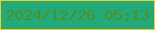 文字の大きさ：5、枠の色：f6ce21、背景の色：23aa78、文字の色：4b9128 無料ブログパーツのブログ時計