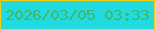 文字の大きさ：4、枠の色：f6d010、背景の色：22dbe0、文字の色：41b863 無料ブログパーツのブログ時計