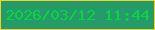 文字の大きさ：5、枠の色：f6d027、背景の色：269b6a、文字の色：0ad441 無料ブログパーツのブログ時計