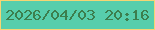 文字の大きさ：2、枠の色：f6d573、背景の色：57ceac、文字の色：3c7e4e 無料ブログパーツのブログ時計
