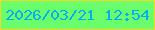 文字の大きさ：4、枠の色：f6d724、背景の色：6afe6c、文字の色：05adf2 無料ブログパーツのブログ時計