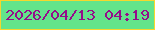 文字の大きさ：4、枠の色：f6d72d、背景の色：63e48b、文字の色：950e8a 無料ブログパーツのブログ時計