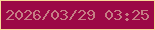 文字の大きさ：3、枠の色：f6d799、背景の色：9b0846、文字の色：c67c84 無料ブログパーツのブログ時計