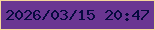 文字の大きさ：3、枠の色：f6d79b、背景の色：6a3692、文字の色：060a3f 無料ブログパーツのブログ時計