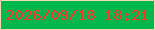 文字の大きさ：2、枠の色：f6d8b5、背景の色：02b64e、文字の色：ff362f 無料ブログパーツのブログ時計
