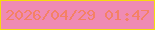 文字の大きさ：3、枠の色：f6db0e、背景の色：ef8bb3、文字の色：f48165 無料ブログパーツのブログ時計