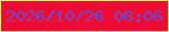 文字の大きさ：5、枠の色：f6db87、背景の色：f10a34、文字の色：674bd3 無料ブログパーツのブログ時計