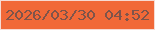 文字の大きさ：2、枠の色：f6dbd3、背景の色：f16938、文字の色：7f544a 無料ブログパーツのブログ時計