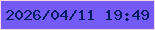 文字の大きさ：4、枠の色：f6dbe7、背景の色：755bf5、文字の色：031d64 無料ブログパーツのブログ時計