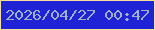 文字の大きさ：5、枠の色：f6de9f、背景の色：2023d5、文字の色：9db2c6 無料ブログパーツのブログ時計