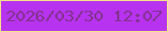 文字の大きさ：3、枠の色：f6df89、背景の色：b733ef、文字の色：833290 無料ブログパーツのブログ時計