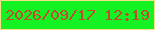 文字の大きさ：3、枠の色：f6e089、背景の色：14f223、文字の色：c14c2e 無料ブログパーツのブログ時計