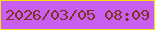文字の大きさ：3、枠の色：f6e209、背景の色：c85ff1、文字の色：86311d 無料ブログパーツのブログ時計