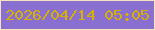 文字の大きさ：4、枠の色：f6e2bc、背景の色：886fd0、文字の色：d7b001 無料ブログパーツのブログ時計