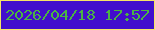 文字の大きさ：3、枠の色：f6e467、背景の色：420ecd、文字の色：4ab443 無料ブログパーツのブログ時計