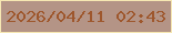 文字の大きさ：2、枠の色：f6e7b2、背景の色：b49486、文字の色：9e572d 無料ブログパーツのブログ時計