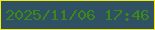 文字の大きさ：1、枠の色：f6eb10、背景の色：305164、文字の色：3c891a 無料ブログパーツのブログ時計