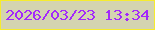文字の大きさ：2、枠の色：f6ec2e、背景の色：d4d4b0、文字の色：a329fb 無料ブログパーツのブログ時計