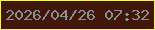 文字の大きさ：3、枠の色：f6ee73、背景の色：401709、文字の色：879194 無料ブログパーツのブログ時計