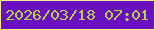 文字の大きさ：1、枠の色：f6ef8e、背景の色：6911c0、文字の色：b4d540 無料ブログパーツのブログ時計