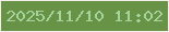文字の大きさ：5、枠の色：f6efee、背景の色：689246、文字の色：a5d59c 無料ブログパーツのブログ時計