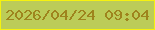 文字の大きさ：5、枠の色：f6f20e、背景の色：bccc58、文字の色：9e841d 無料ブログパーツのブログ時計