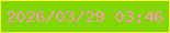 文字の大きさ：5、枠の色：f6f24a、背景の色：82d604、文字の色：fb95ba 無料ブログパーツのブログ時計