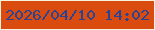 文字の大きさ：1、枠の色：f6f2dd、背景の色：da4b10、文字の色：2b4492 無料ブログパーツのブログ時計