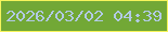 文字の大きさ：1、枠の色：f6f45b、背景の色：72a836、文字の色：b2cae5 無料ブログパーツのブログ時計