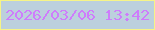 文字の大きさ：5、枠の色：f6f487、背景の色：bcd0dd、文字の色：ce7dfb 無料ブログパーツのブログ時計