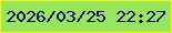 文字の大きさ：2、枠の色：f6f60f、背景の色：97e65c、文字の色：15065f 無料ブログパーツのブログ時計