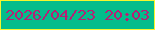 文字の大きさ：3、枠の色：f6f62c、背景の色：04bd8b、文字の色：b62075 無料ブログパーツのブログ時計