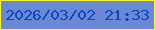 文字の大きさ：2、枠の色：f6f637、背景の色：6b88d4、文字の色：0948c2 無料ブログパーツのブログ時計