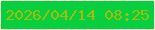 文字の大きさ：4、枠の色：f6f8cf、背景の色：08cf40、文字の色：a1bf09 無料ブログパーツのブログ時計